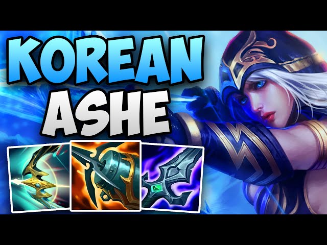 KOREAN CHALLENGER ADC DOMINATES WITH ASHE! | CHALLENGER ASHE ADC GAMEPLAY | Patch 14.7 S14 class=