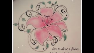 how to draw flowers for beginners - lily flower tattoo design