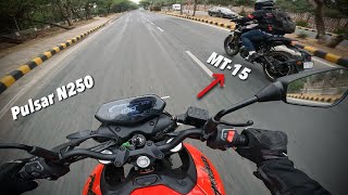 2024 Pulsar N250 vs Yamaha MT15 Ride Comparison : which Bike Is Right For You😱