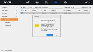 Hikvision NVR GUI 4.30 Repair Database