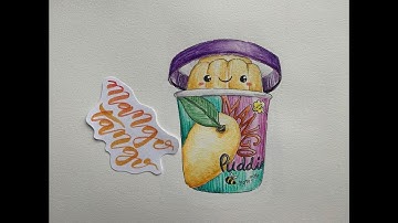 How To Draw Kawaii (かわいい | 可愛い) Mango Pudding | (Step by Step Easy)
