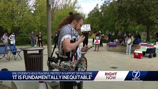 'It is fundamentally inequitable': UNL students hold peaceful protest in support of Palestine