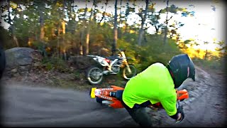 *RE-UPLOAD* Friends First Bike - KTM 300 EXC + Crash