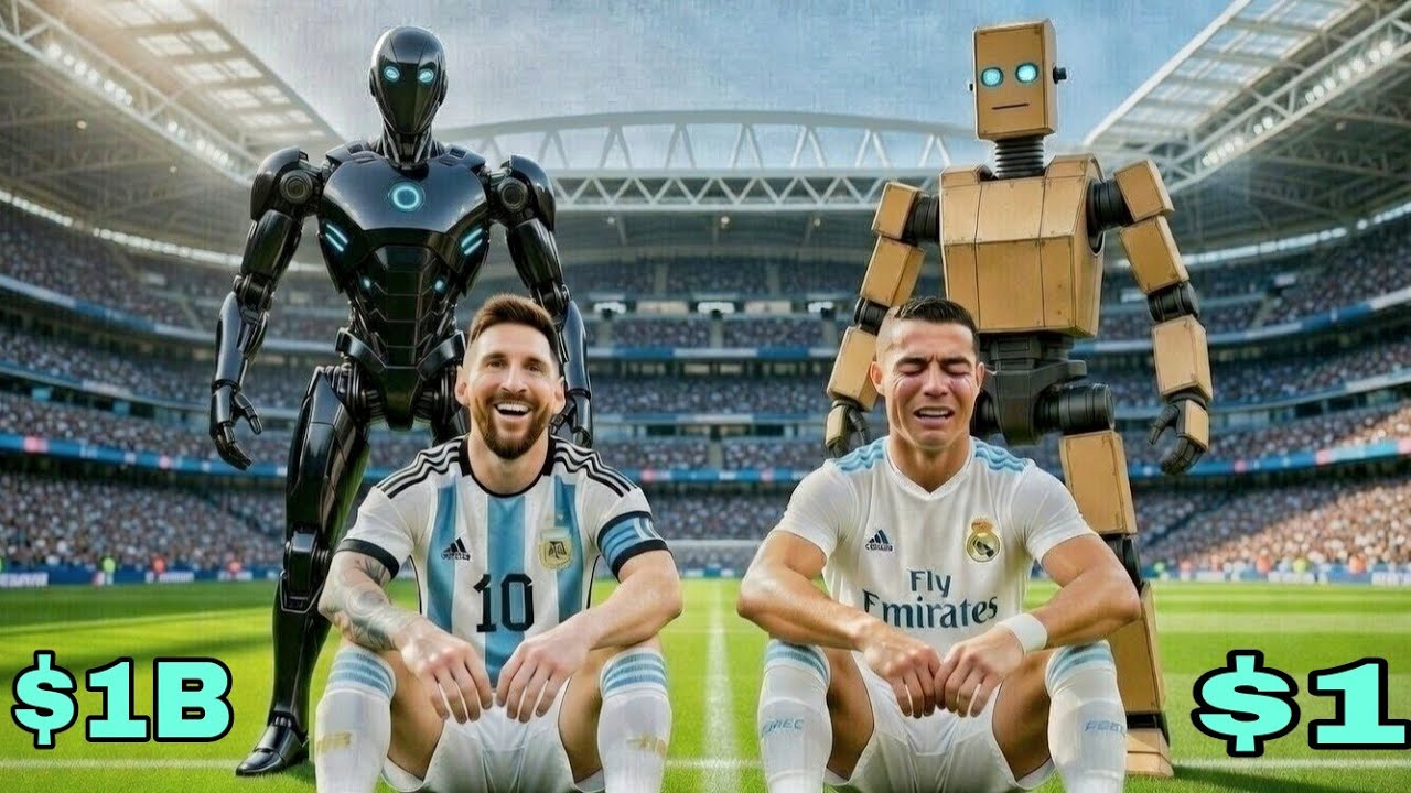 Messi Bot Messi's robot vs Ronaldo's robot 🤯 A wonderful fight 💥 - YouTube