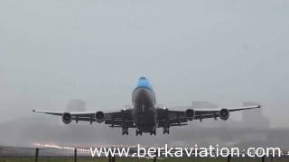 [Hd] 1/2 Crosswind - Heavy Departures - Amsterdam Schiphol - January 2012