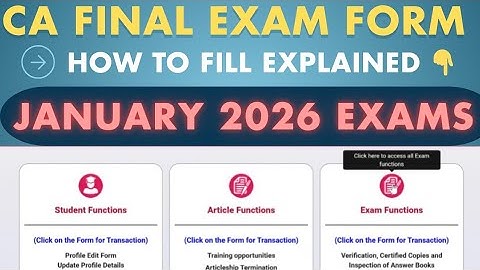 #Exam form Process January 2026 CA final students | Complete Process Explained In Live #ca #cafinal