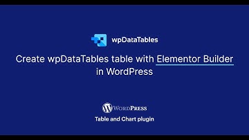 Create WordPress Table with Elementor Page Builder