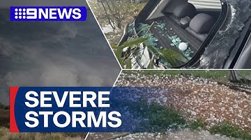 Hail and lightning hit Queensland as residents brace for 