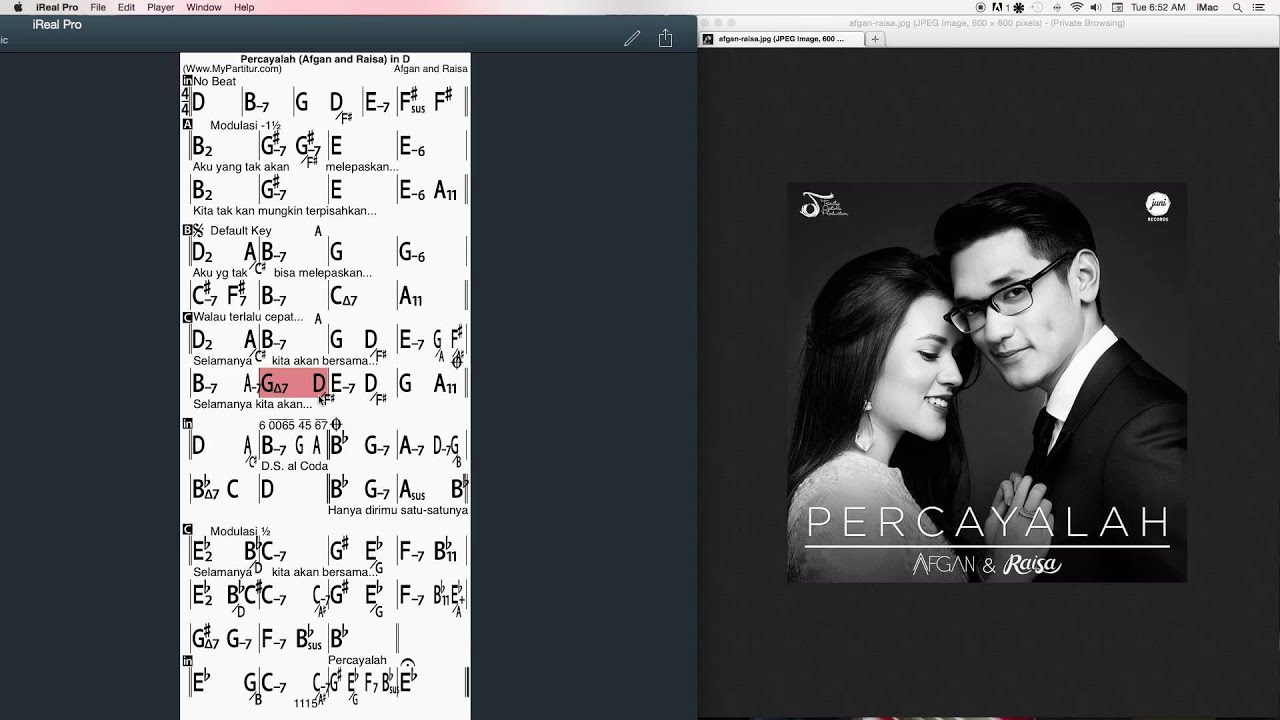 Percayalah Chords at MyPartitur A F G A N YouTube