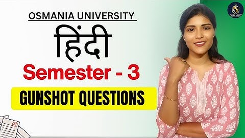 HINDI || BELANGRIJKE VRAGEN || OSMANIA UNIVERSITY || SEMESTER-3 || 💯 PASS || ‎@shivanipallela