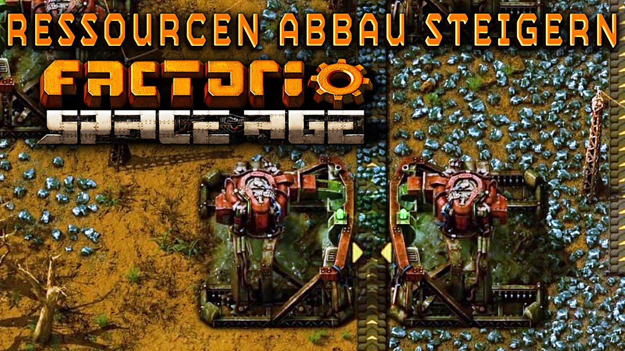Ressourcen Abbau steigern im Factorio Space Age DLC - YouTube