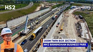 HS2 M42 Twin Box Structure Nr Birmingham Business Park, Readies 175 Beam Installation - May 2026