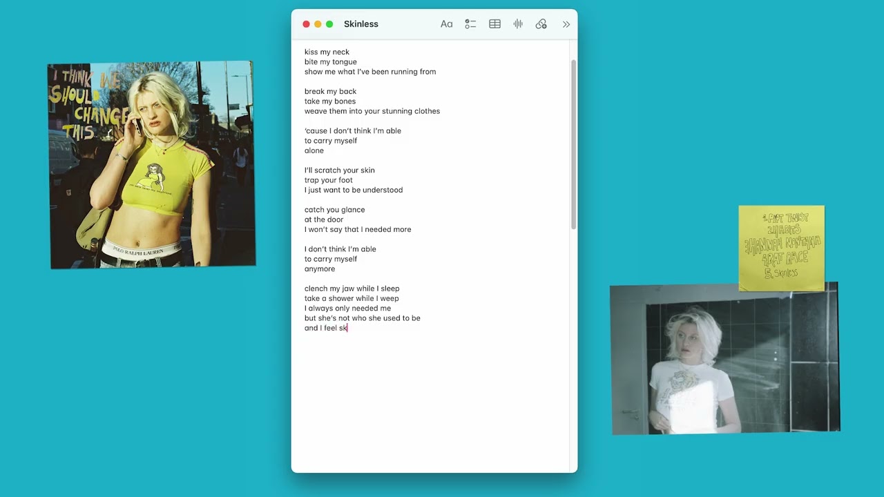 Watch Norah Hendriks Skinless Lyric Video on YouTube Watch Norah Hendriks Skinless Lyric Video on YouTube