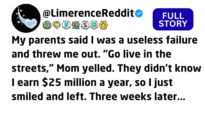 My parents said I was a useless failure and threw me out. "Go live in the streets," Mom yelled......