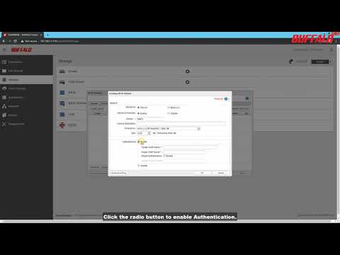 How do you configure an iSCSI target on a TeraStation?