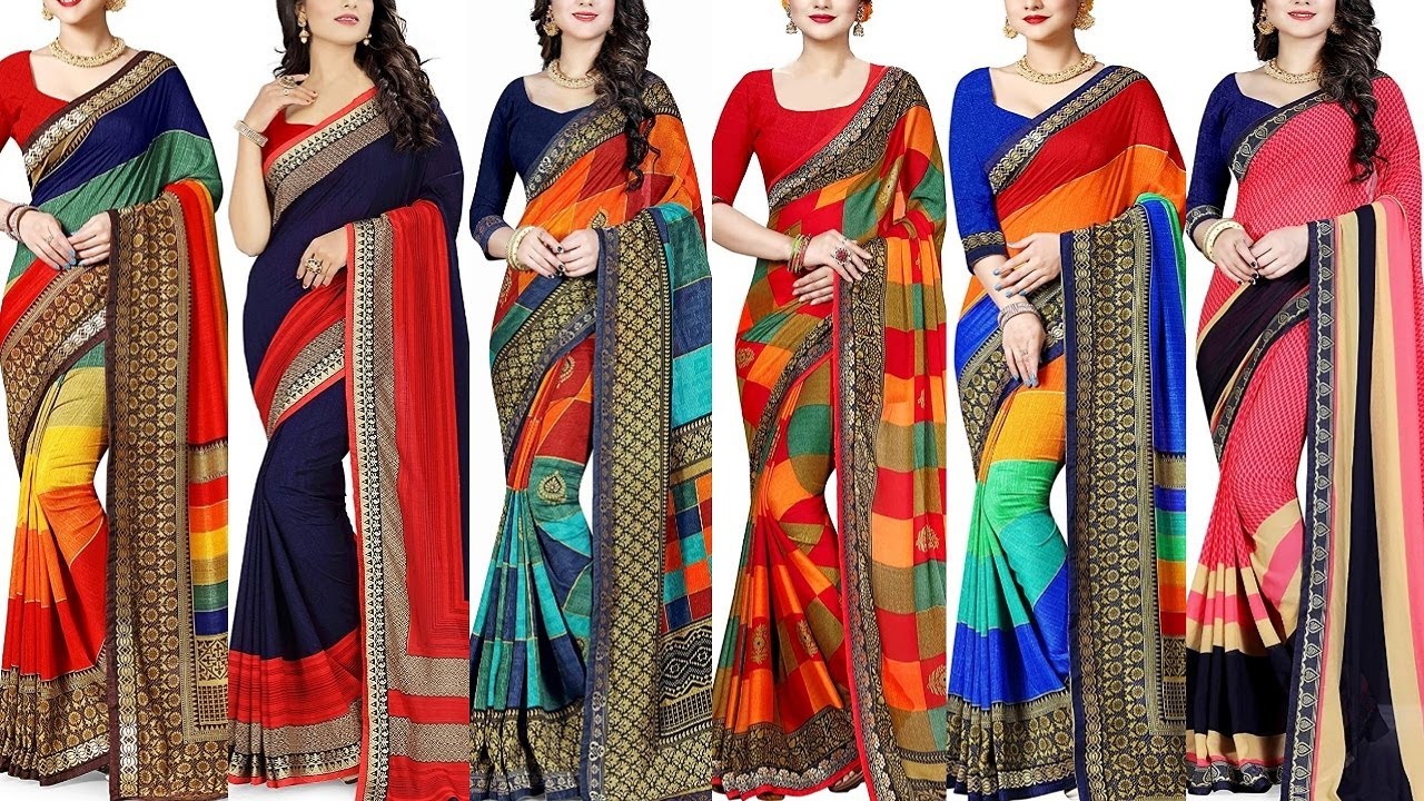 🌸 Buy Designer Printed Saree With Price 🌸 georgette, chiffon, silk sarees design