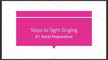 Steps to Sight-Singing #1 Introduction and Aural Preparation