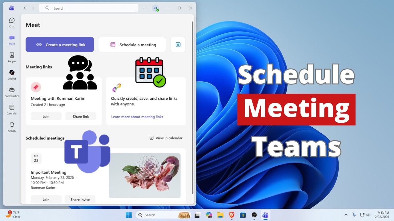 How To Schedule Meeting In Microsoft Teams (Full Guide) - YouTube