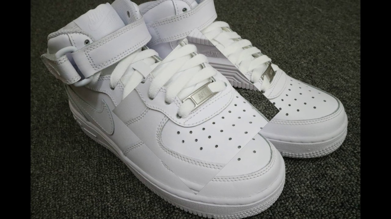 NIKE AIR FORCE 1 MID (GS) 314195-113 - YouTube