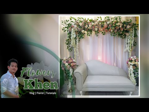 Simple Wedding Backdrop Artificial Flowers |How to make Simple Wedding Backdrop |