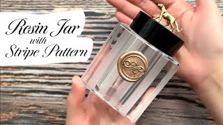 Technique for Resin Art: How To Make Stripe Pattern on Resin Jar Bottle