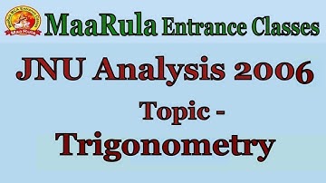Trigonometry Questions Solution || JNU 2006 Paper Analysis || Amit Katiyar