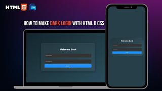 Details How To Make A Dark Login | HTML & CSS Update