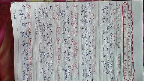 TEXTUAL QUESTION ANSWERS OF PIED  PIPER OF HAMELIN(CLASS 5TH TULIP SERIES)