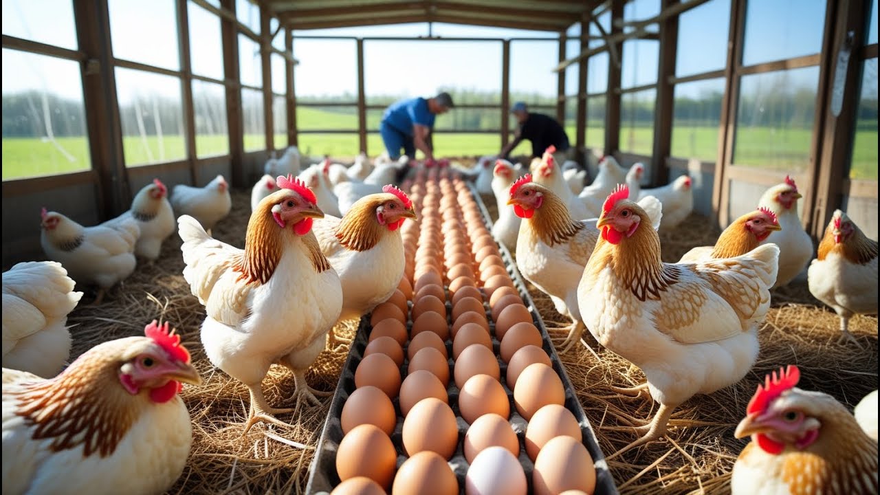 Raising Laying Hens in the Countryside | Stable Income From Farm Model ...