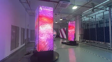Triangular wingspan rotating matrix LED display