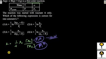 A(g) → B(g) + C(g) is a first order reaction.