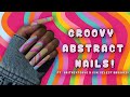 Groovy abstract striped nail design  unboxing new nail art brushes