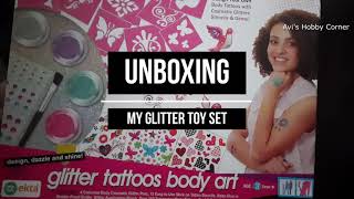 Avi's Corner | Unboxing My Glitter Tattoo Box | Step By Step Guide Using Stencil,Glue and Glitter!