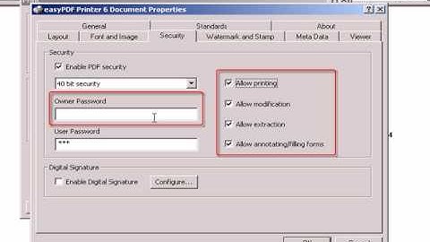 PDF Security using easyPDF Printer