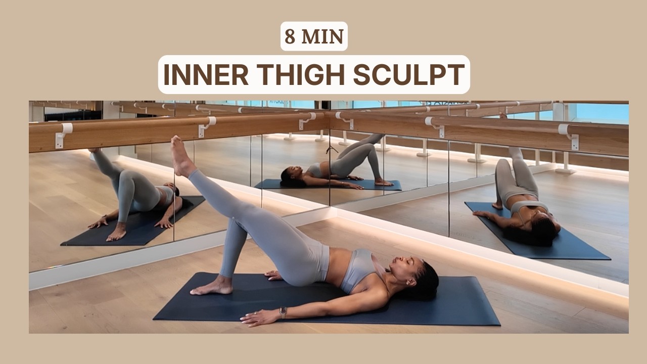 8-минутная пилатес-тренировка внутренней поверхности бедра (лежа на спине)