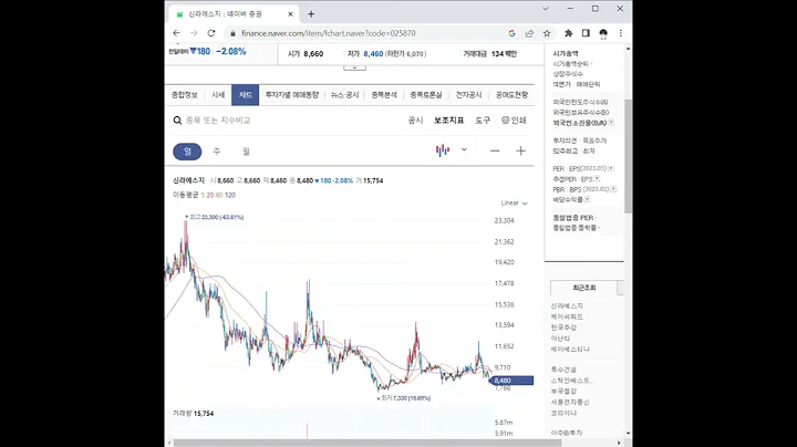 025870신라에스지 주가 전망 및 차트 분석
