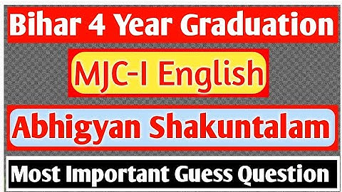 BA Semester-1 Major Course English Important Guess Question | MJC-I English | Session 2024-2028 |