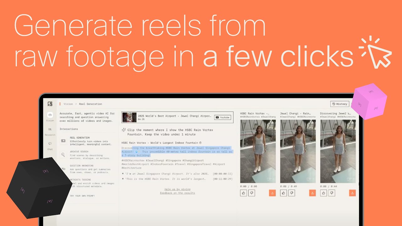 Generate reels from raw footage in a few clicks — Try Reka Vision for Creators