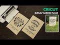 Cricut - DIY Burlap Garden Flags - How to apply Iron-On (HTV) on Burlap