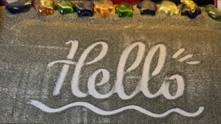 Writing your names in the sand live #sandart #namewriting #satisfying