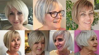 Best Trendy Short Bob with Bang Curtain HairCuts For Older Woman 2022||Hair Styles Pro