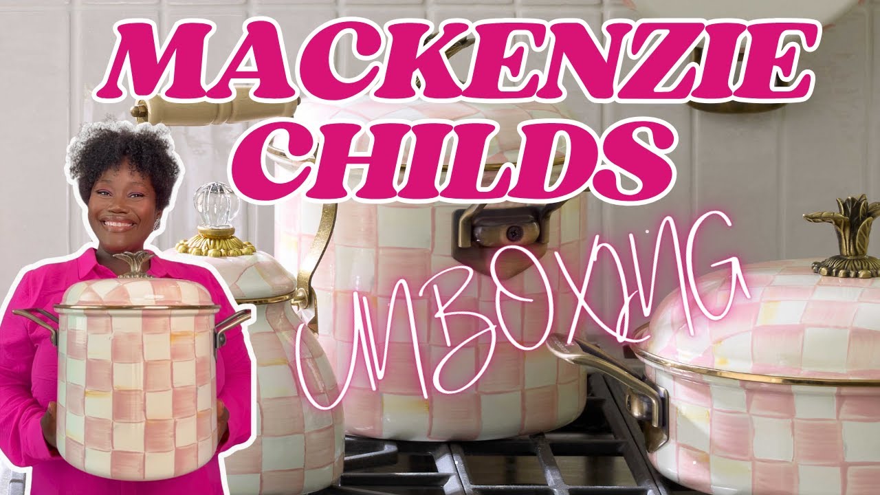 MACKENZIE CHILDS ROSY CHECK COOKWARE COLLECTION UNBOXING