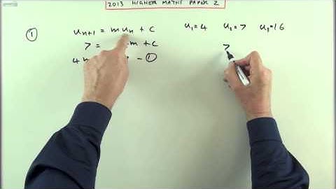2013 SQA Higher Maths:  paper 2 no.1: Recurrence Relations