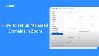 How to set up Managed Domains in Zoom