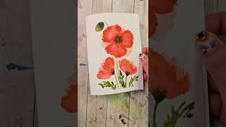 Poppies! Easy Watercolor Card