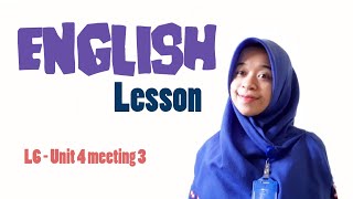 English Lesson for L6 - Unit 4 meeting 3