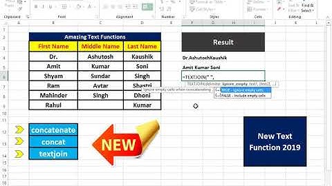 Excel Magic Trick : TEXTJOIN & CONCAT New Excel 2016 functions