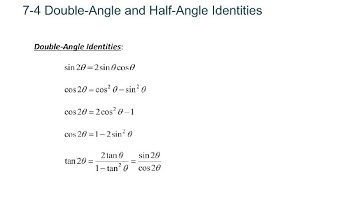PCR 7-4 Double-Angle and Half-Angle Identities
