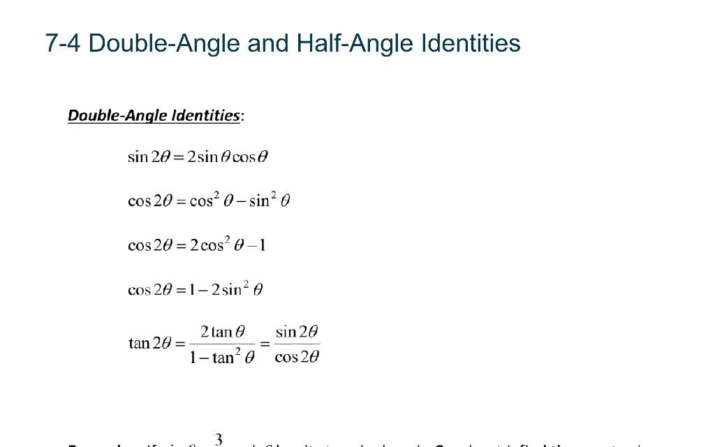 PCR 7 4 Double Angle And Half Angle Identities YouTube PCR 7 4 Double Angle And Half Angle Identities YouTube