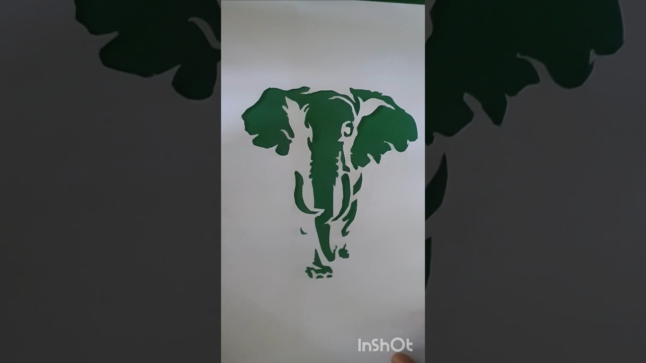 Easy Elephant Painting Using Stencil | Simple Stencil Cut Art Tutorial | Elephant Art for Beginners